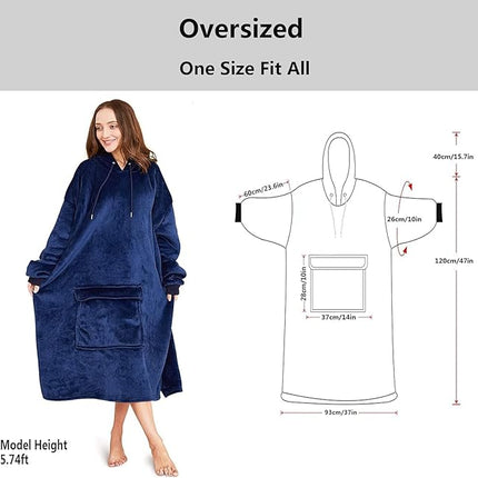 Extended Oversized Thick Blanket Sports Hoodie - 120cm X  93cm
