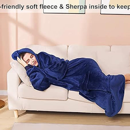 Extended Oversized Thick Blanket Sports Hoodie - 120cm X  93cm