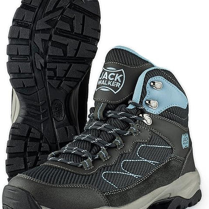 Jack Walker JW6005 Women's Light Blue Hiking Boots | Water Resistant, Breathable, Lightweight