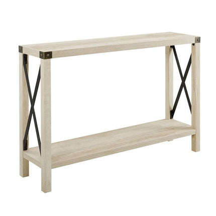 Rustic Farmhouse Metal X Entry Table - Outlet Online UK