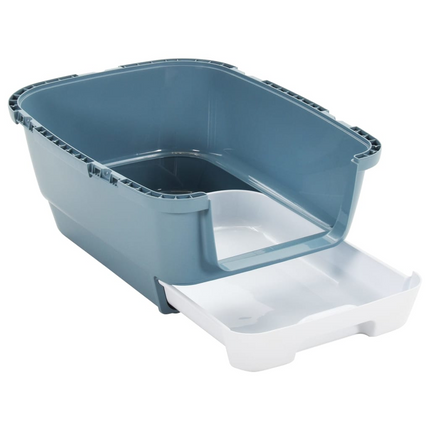 vidaXL Cat Litter Tray with Cover White and Blue 58x45x48 cm PP