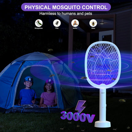 DANGZW Electric Fly Swatter, Mini 2 in 1 3000 V USB Rechargeable Electric Fly Catcher