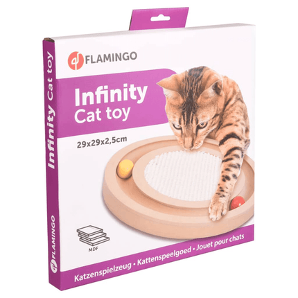 FLAMINGO Cat Toy Scratcher Infinity 29x29x2.5 cm Natural - Outlet Online UK