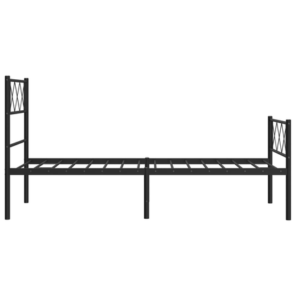 Metal Bed Frame with Headboard and Footboard Black - Outlet Online UK