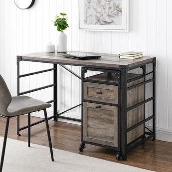 Angle Iron Desk with Filing Cabinet - Outlet Online UK