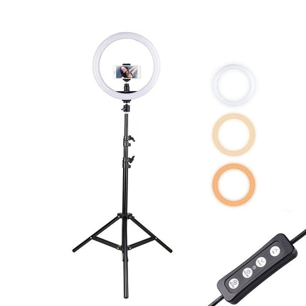 Docooler 12inch Ring Light with Stand and Phone Holder, Dimmable 3-Colour - Outlet Online UK