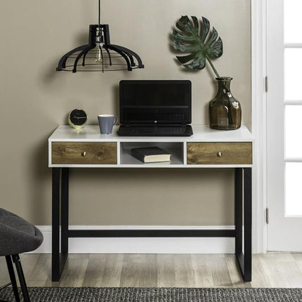 Mixed Material Desk with Storage - Outlet Online UK