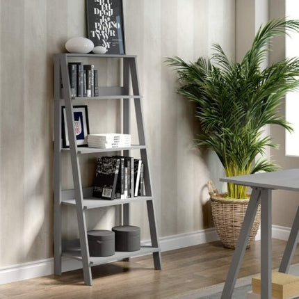 Modern Wood Ladder Bookcase - Outlet Online UK
