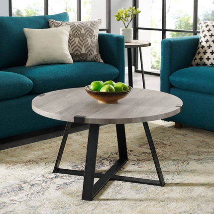 Rustic Round Coffee Table - Outlet Online UK
