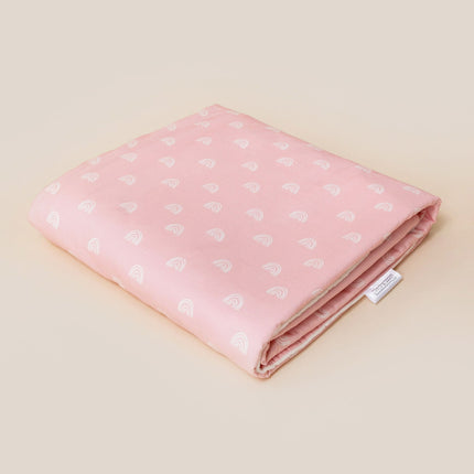 The Little Blanket Shop Children's Blanket Cover - Pink Rainbow 100% Cotton - Outlet Online UK