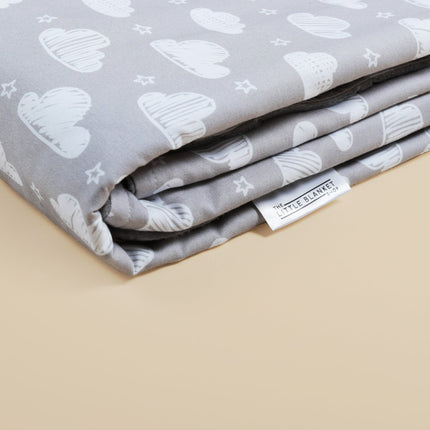 The Little Blanket Shop Children's Plush Reverse Blanket Cover - Grey Cloud - Outlet Online UK