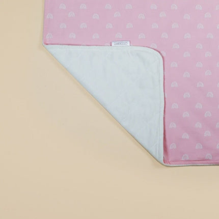 The Little Blanket Shop Children's Plush Reverse Blanket Cover - Pink Rainbow - Outlet Online UK