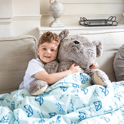 The Little Blanket Shop Toddlers Weighted Blanket - Blue Sailor - Outlet Online UK