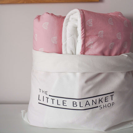 The Little Blanket Shop Toddlers Weighted Blanket - Pink Rainbow - Outlet Online UK